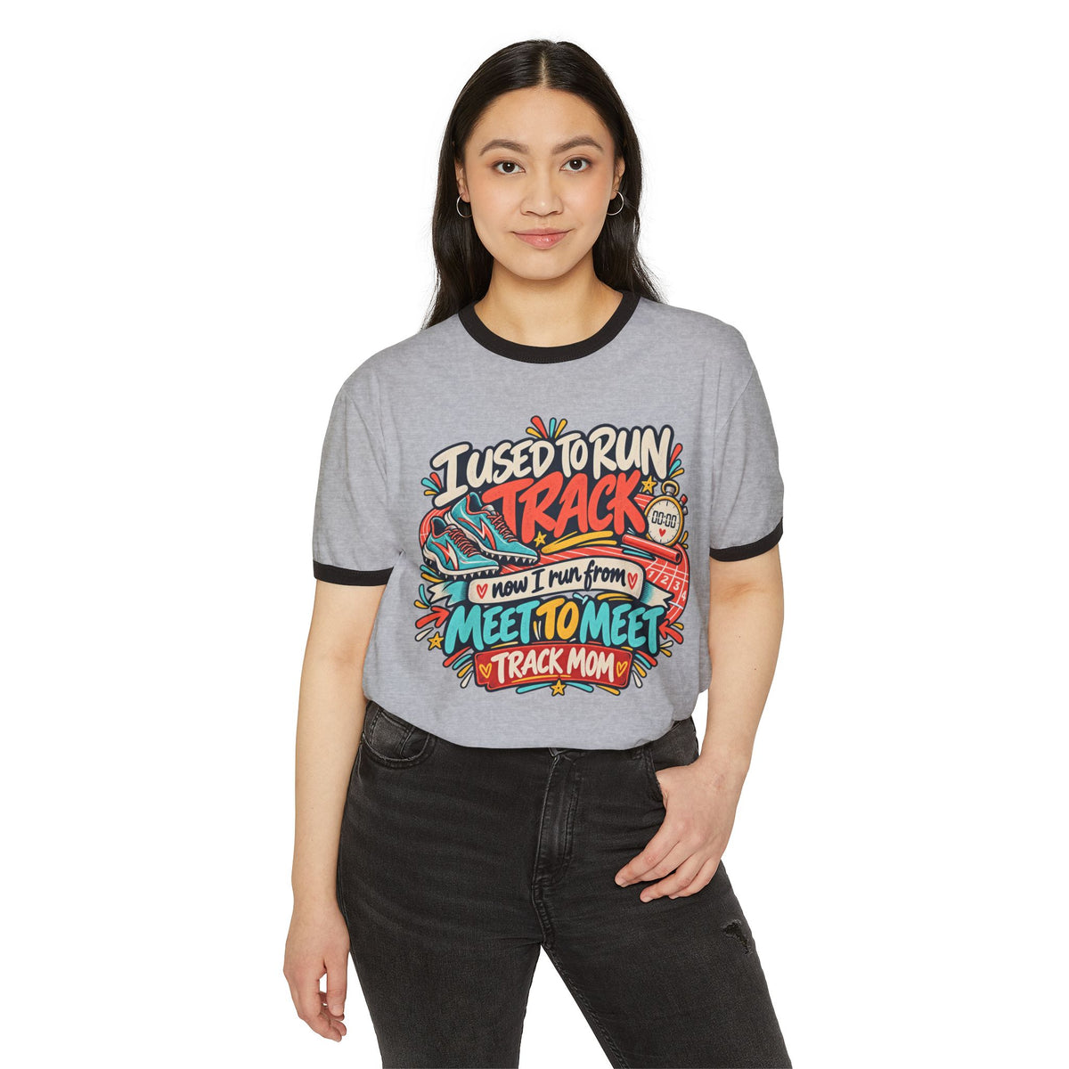 Track Mom T-Shirt — "I Used to Run Track, Now I Run From Meet to Meet" Retro Racing Tee