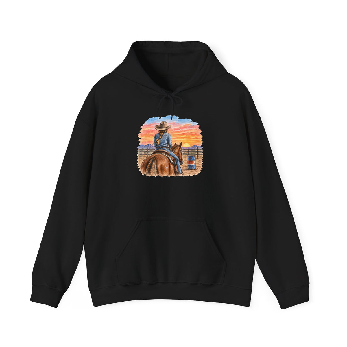 Sunset barrel racer Unisex Heavy Blend™ Hooded Sweatshirt