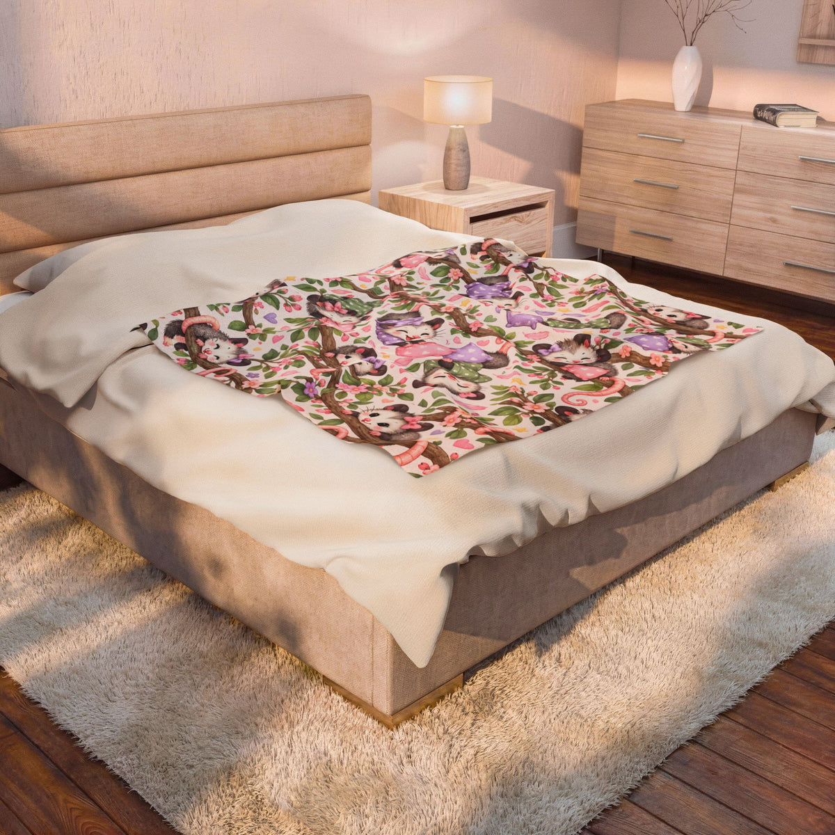 Possums sleepover Velveteen Plush Blanket-  I Can Make Custom Projects… Send Me Your Idea