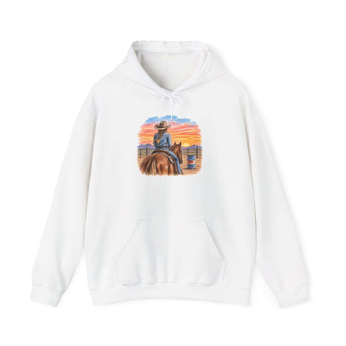 Sunset barrel racer Unisex Heavy Blend™ Hooded Sweatshirt