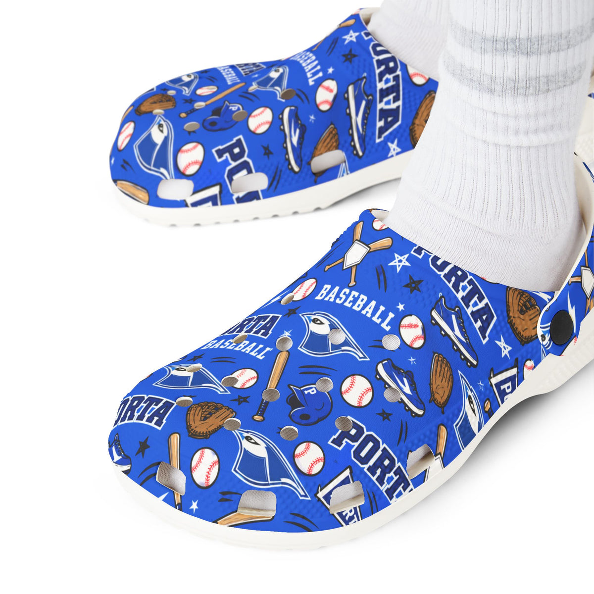 Adult size PORTA Baseball Pattern EVA Foam Clogs