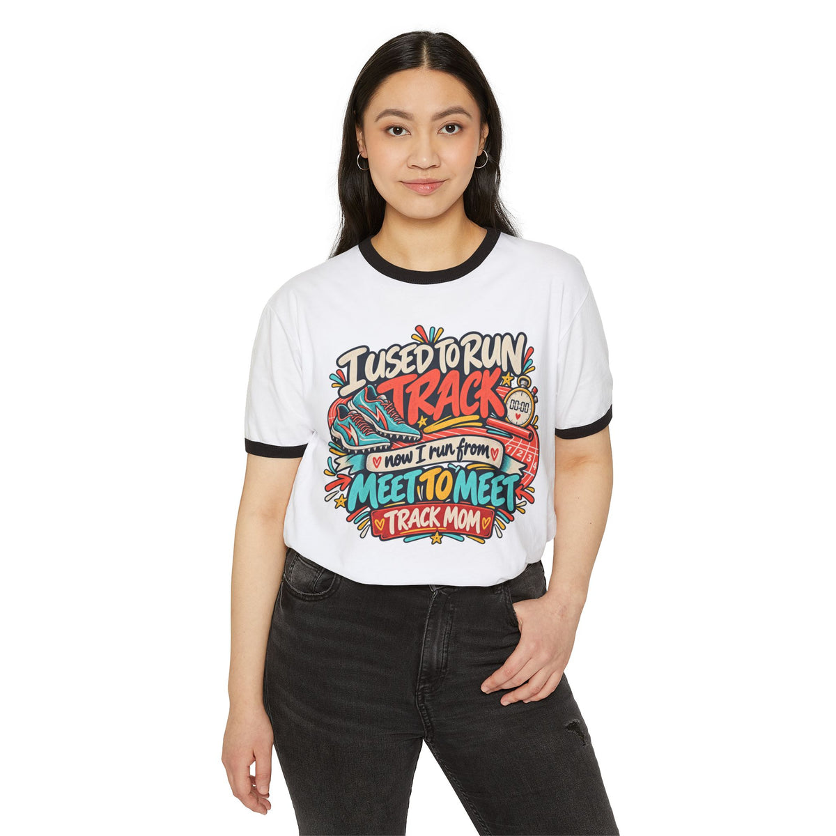 Track Mom T-Shirt — "I Used to Run Track, Now I Run From Meet to Meet" Retro Racing Tee