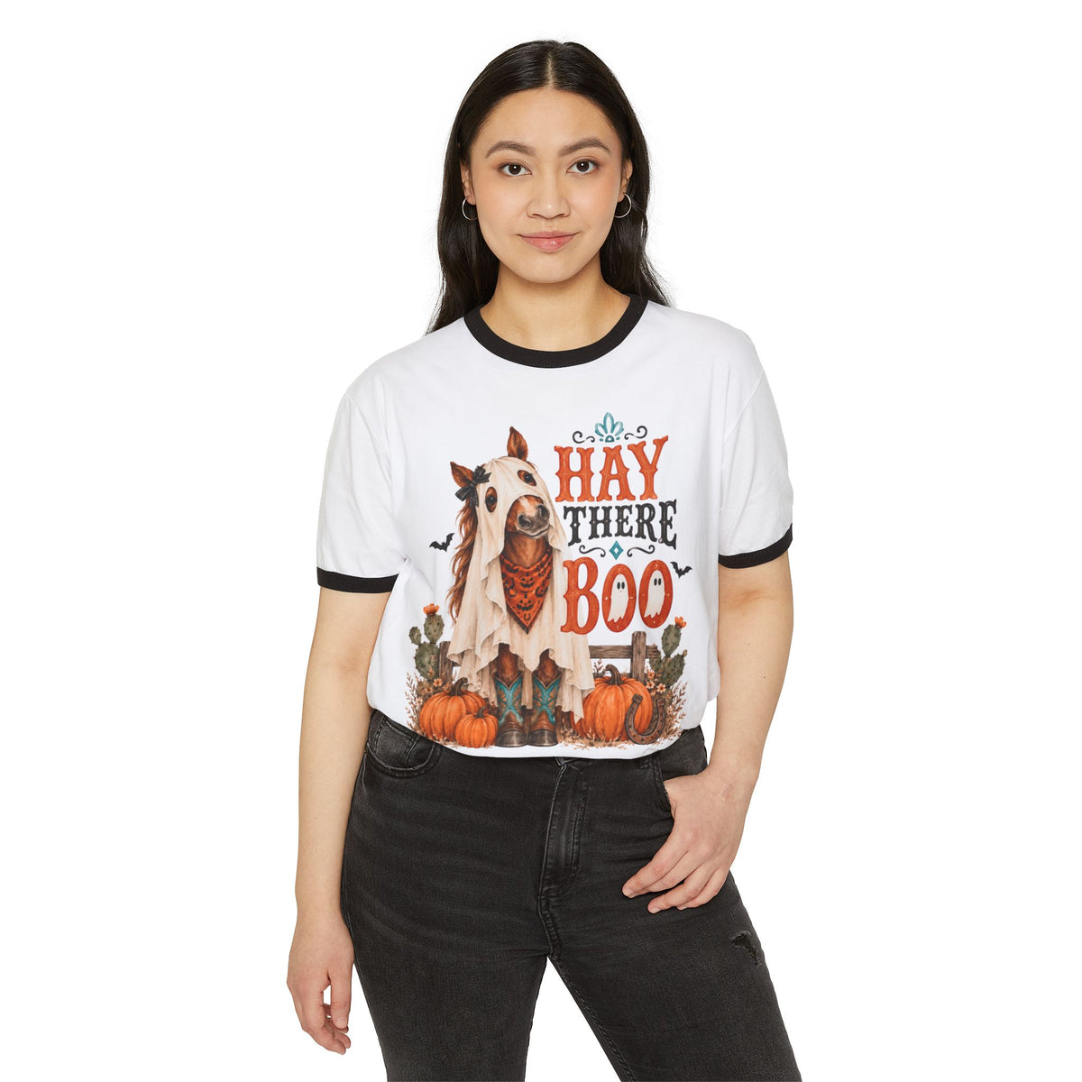 Hay There Boo- Horse Lover Ringer T