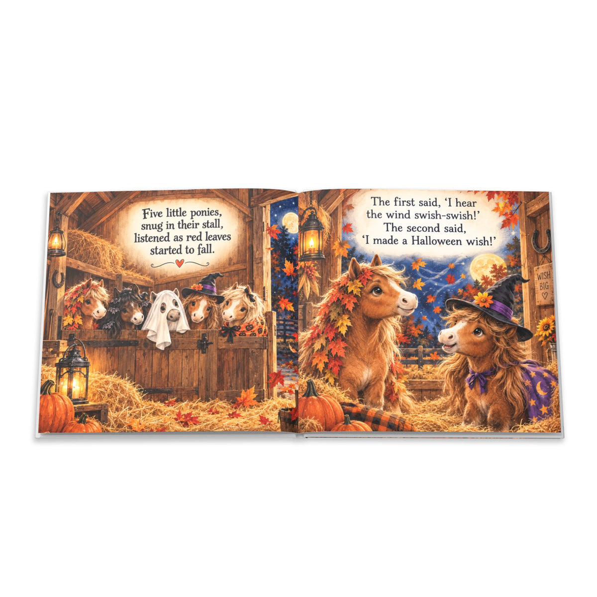 Five Little Ponies on Halloween Night Hardcover Photo Book — Cute Halloween Children's Keepsake