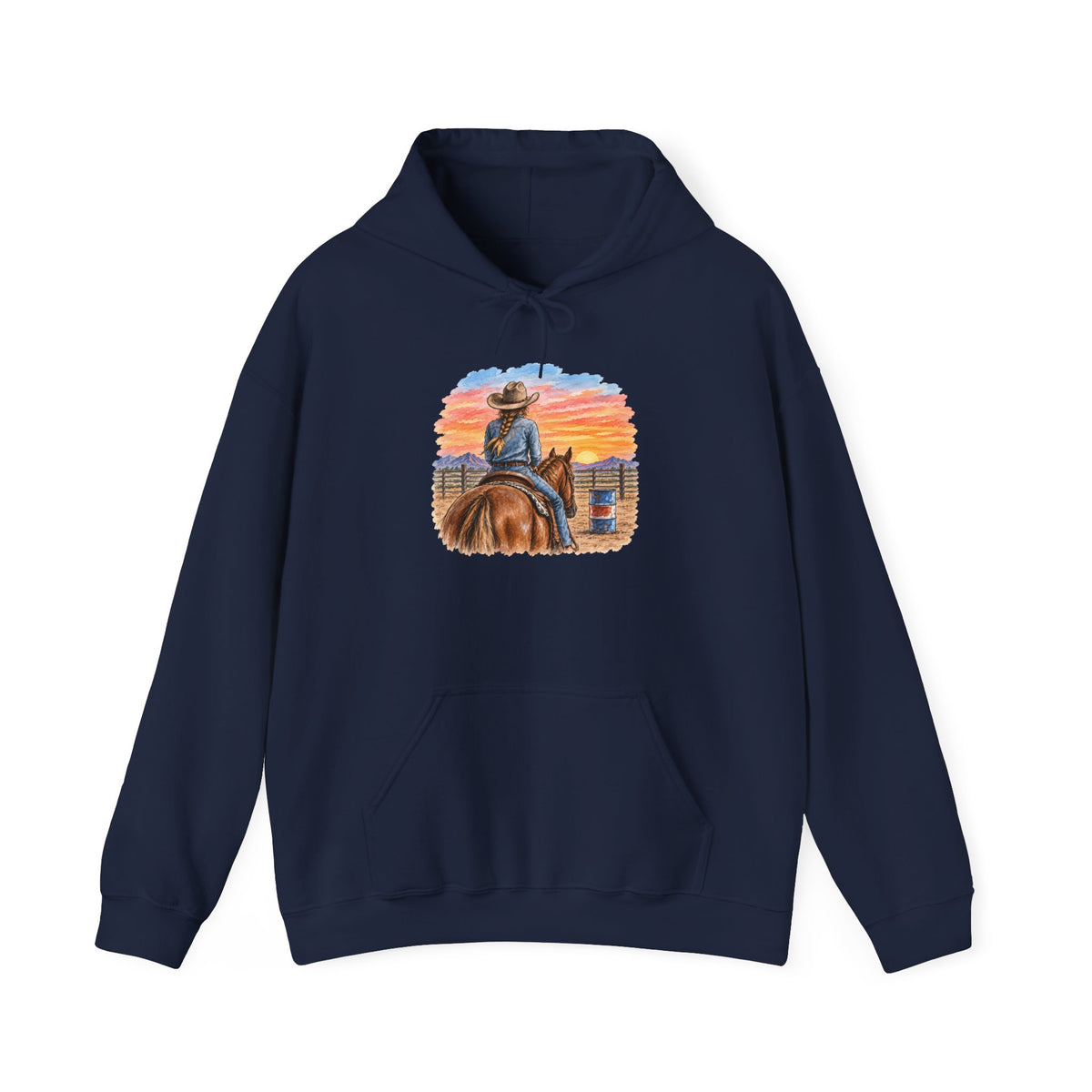 Sunset barrel racer Unisex Heavy Blend™ Hooded Sweatshirt