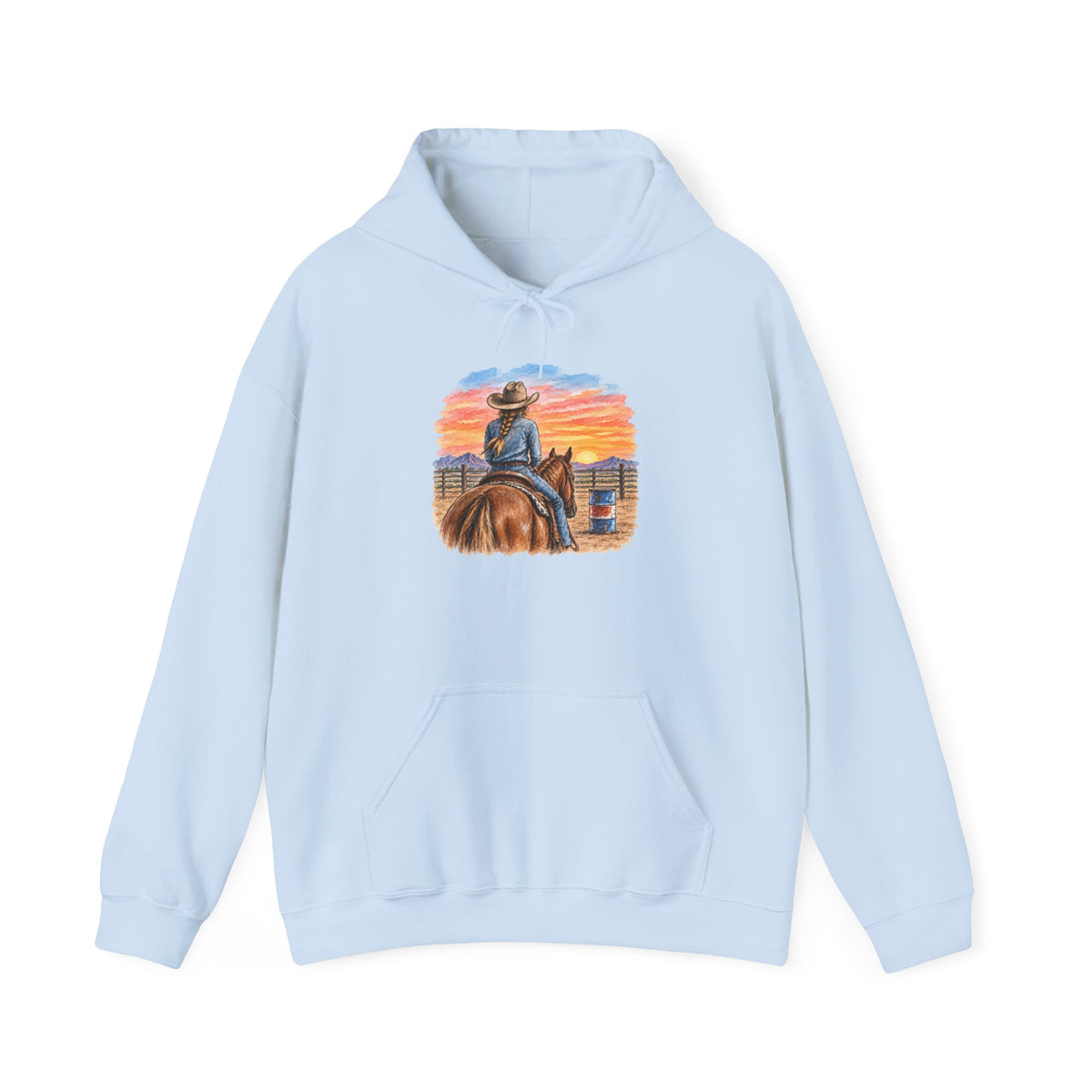Sunset barrel racer Unisex Heavy Blend™ Hooded Sweatshirt