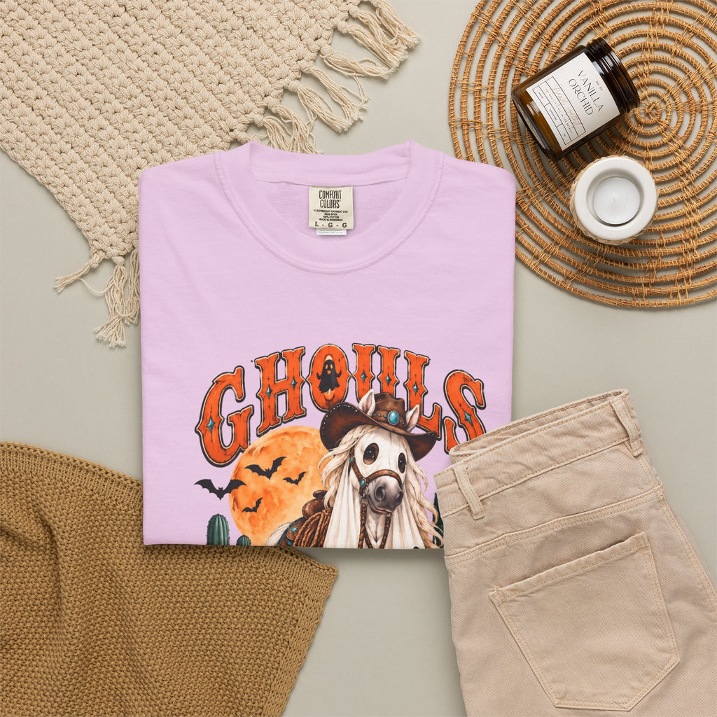 Ghoul’s Just Wanna Ride T-Shirt — Halloween Ghost Horse Rider Tee-Comfort Colors