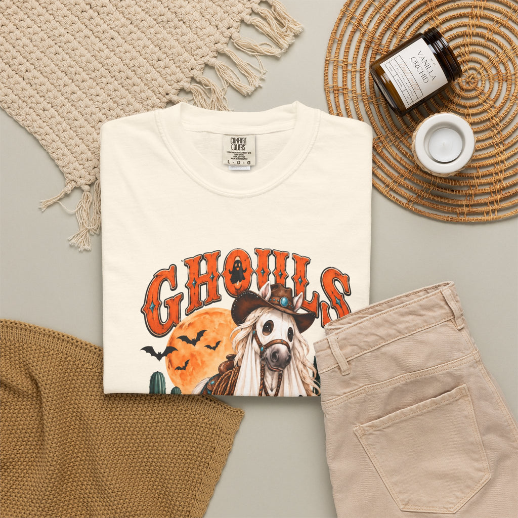Ghoul’s Just Wanna Ride T-Shirt — Halloween Ghost Horse Rider Tee-Comfort Colors