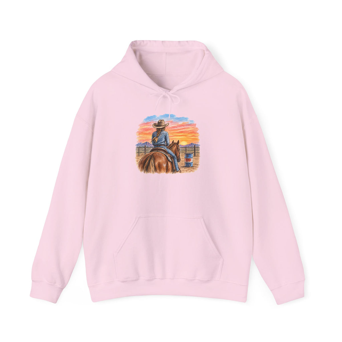 Sunset barrel racer Unisex Heavy Blend™ Hooded Sweatshirt