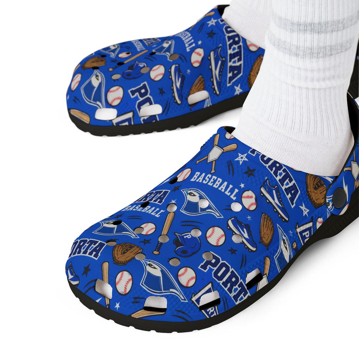 Adult size PORTA Baseball Pattern EVA Foam Clogs