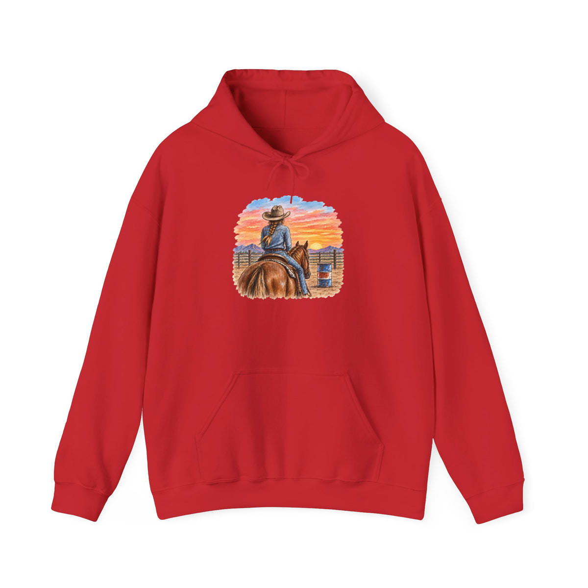 Sunset barrel racer Unisex Heavy Blend™ Hooded Sweatshirt