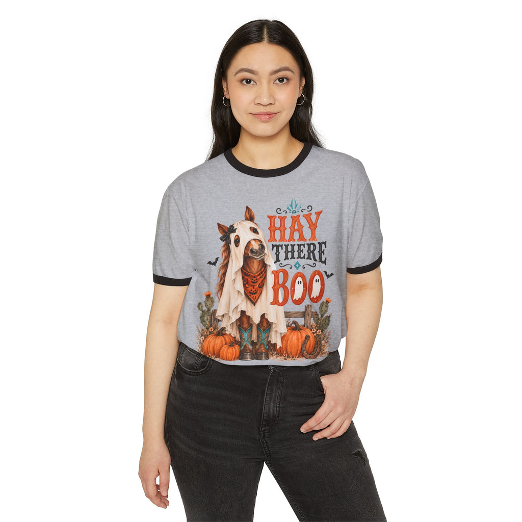 Hay There Boo- Horse Lover Ringer T