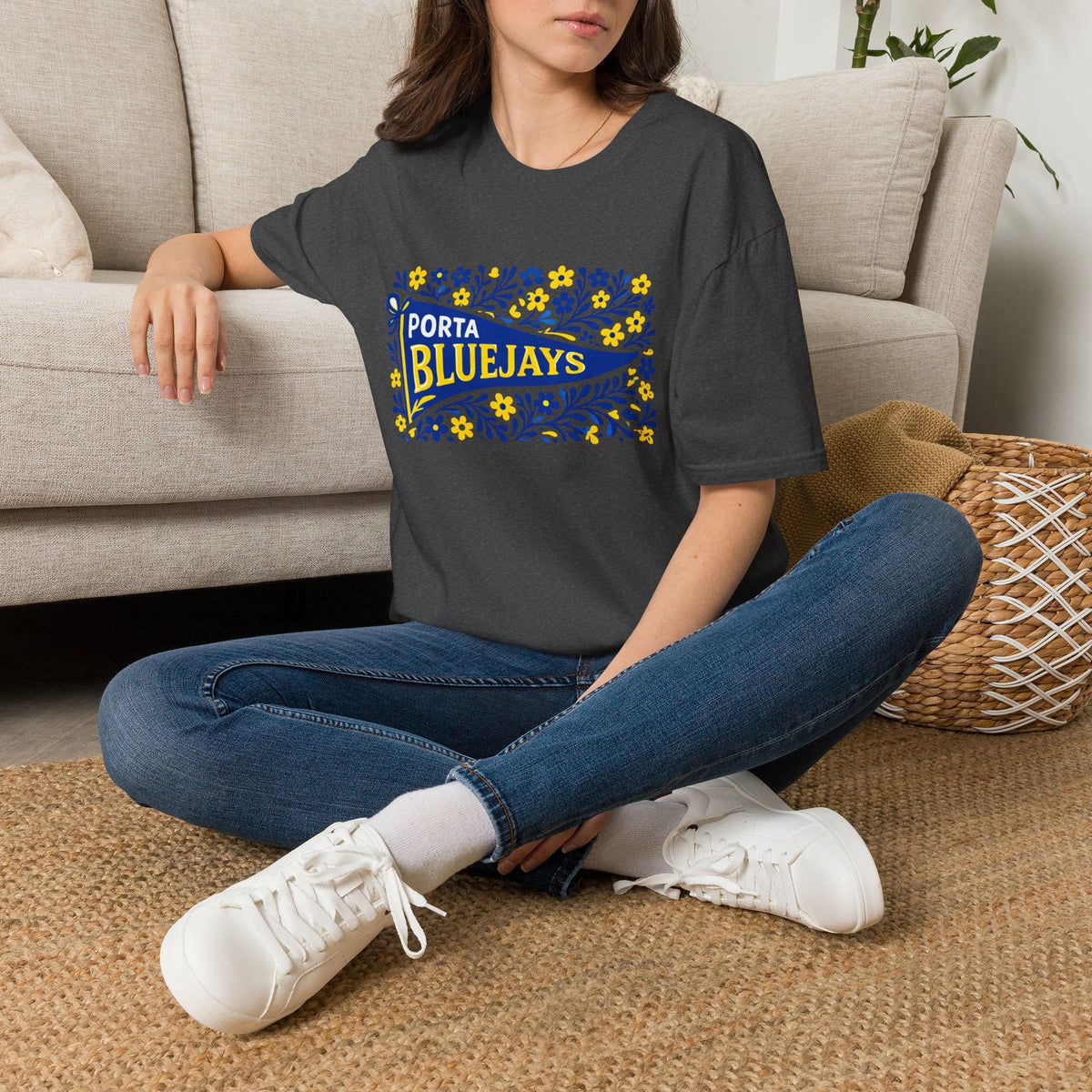 Porta Bluejays Floral Pennant T-Shirt