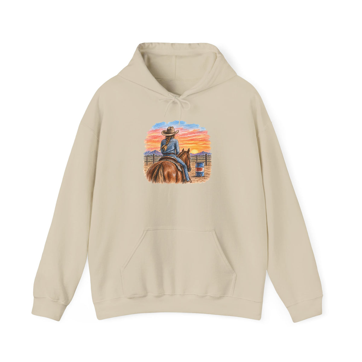 Sunset barrel racer Unisex Heavy Blend™ Hooded Sweatshirt
