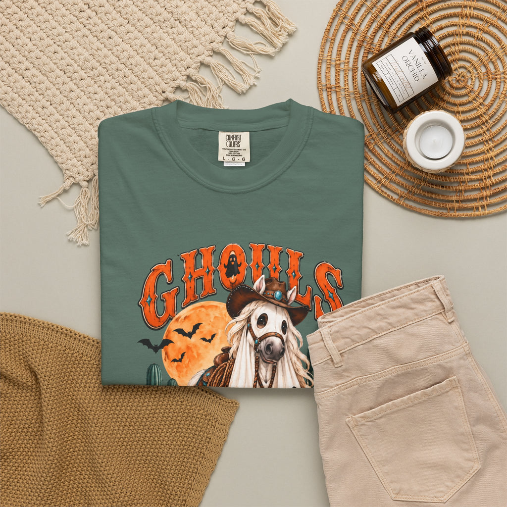 Ghoul’s Just Wanna Ride T-Shirt — Halloween Ghost Horse Rider Tee-Comfort Colors