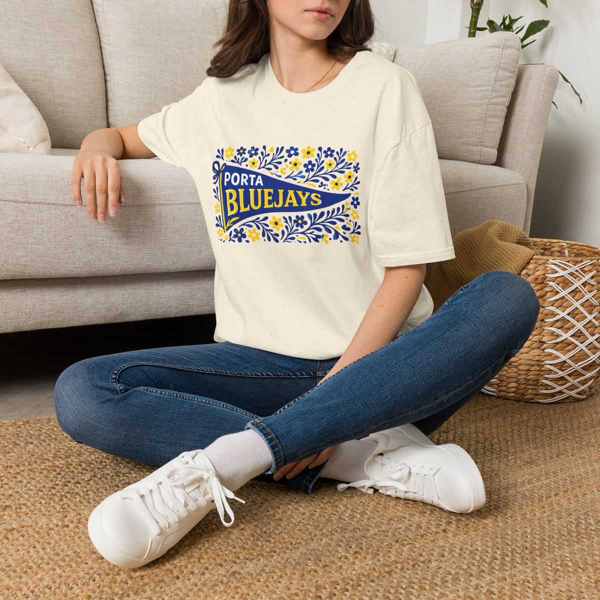 Porta Bluejays Floral Pennant T-Shirt