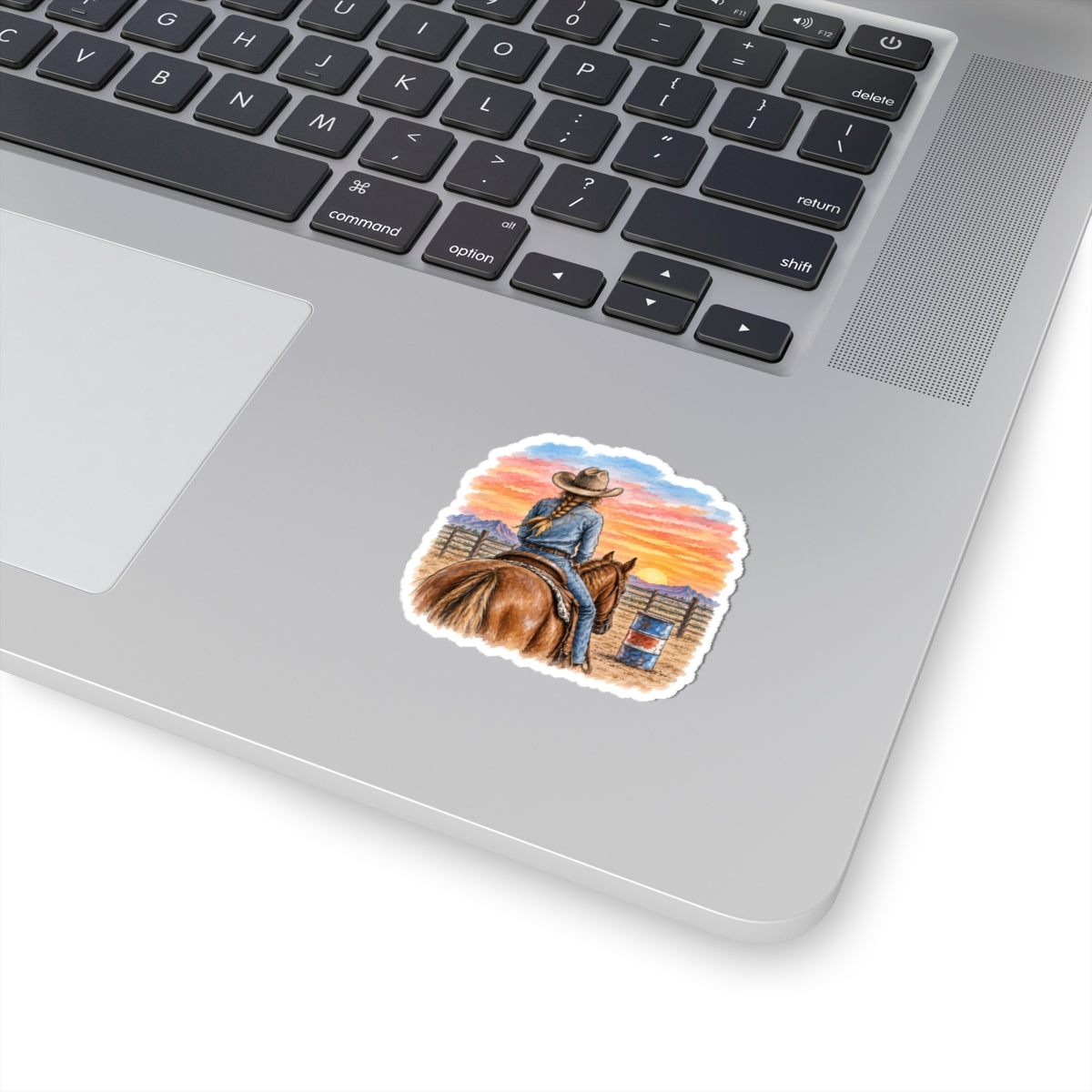Sunset barrel racer Kiss-Cut Stickers