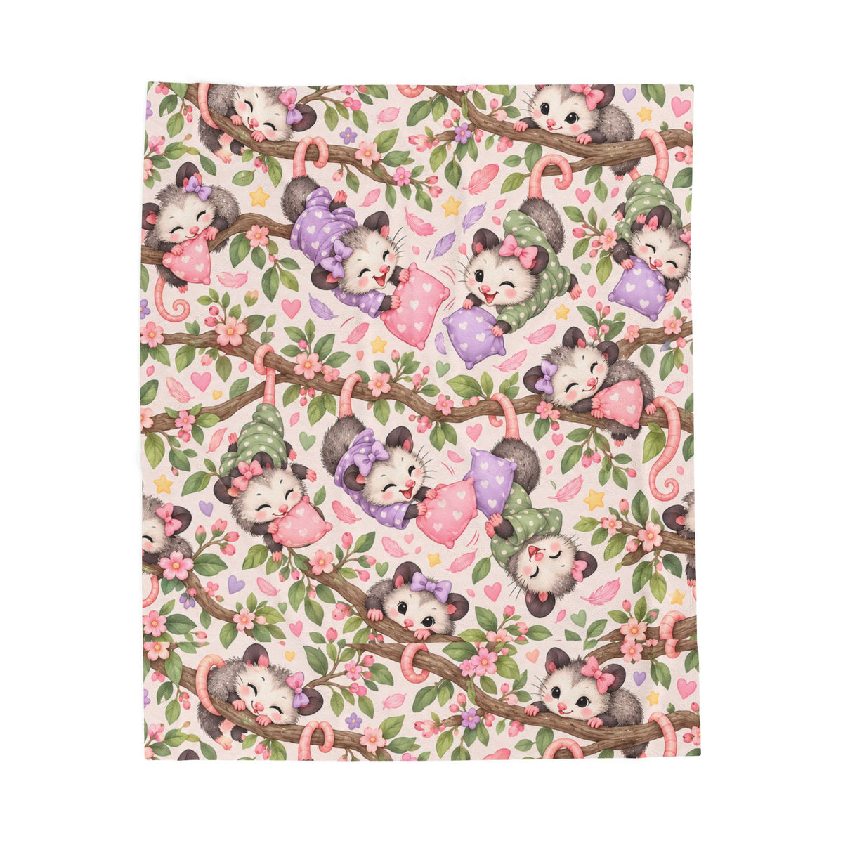 Possums sleepover Velveteen Plush Blanket-  I Can Make Custom Projects… Send Me Your Idea