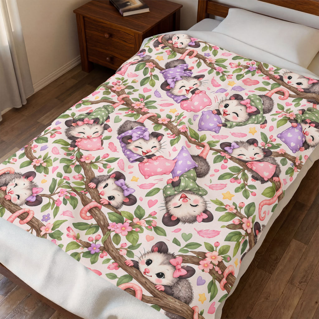 Possums sleepover Velveteen Plush Blanket-  I Can Make Custom Projects… Send Me Your Idea