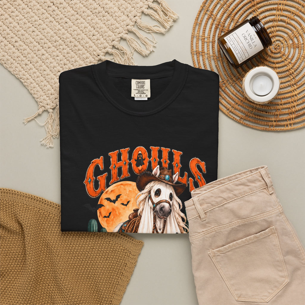 Ghoul’s Just Wanna Ride T-Shirt — Halloween Ghost Horse Rider Tee-Comfort Colors