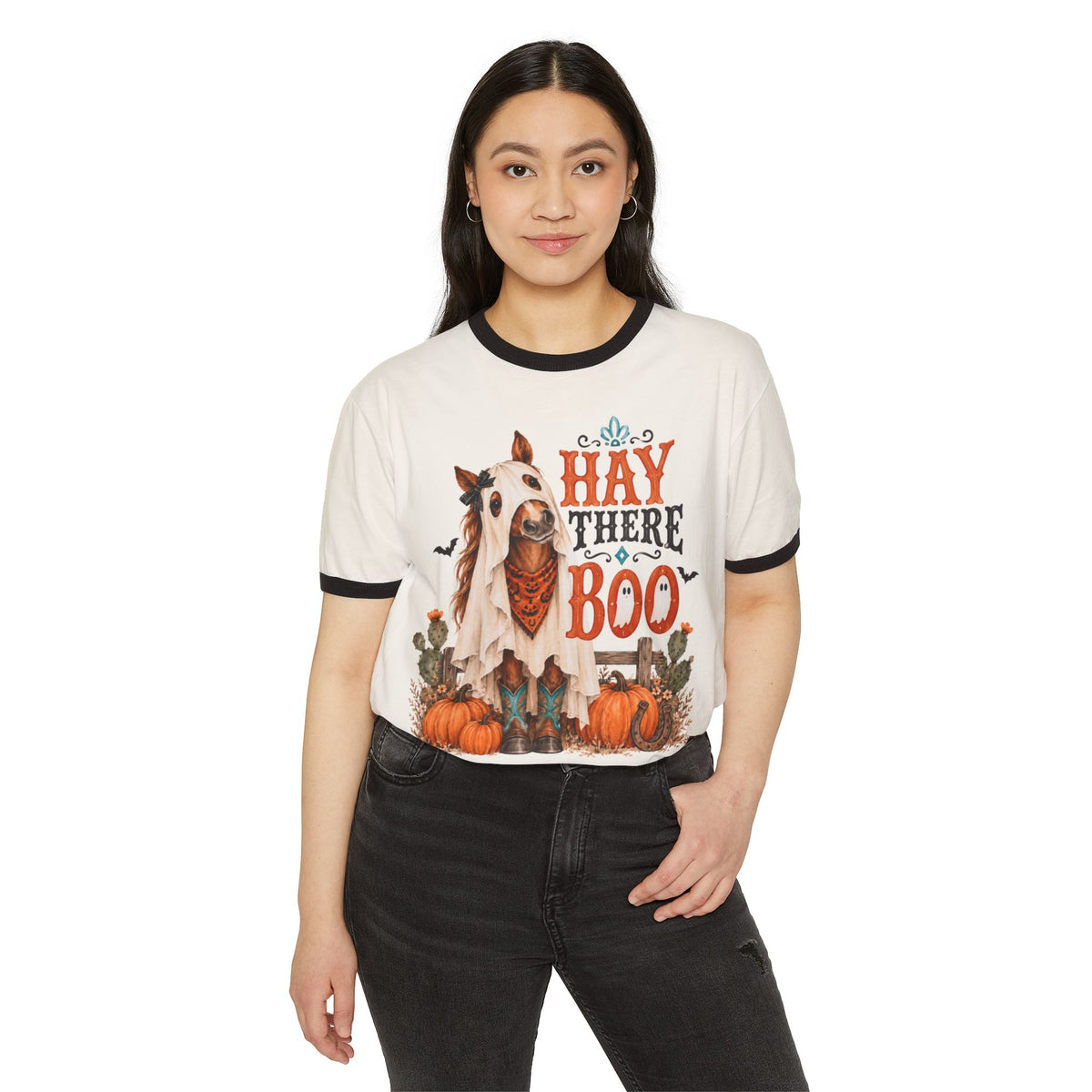 Hay There Boo- Horse Lover Ringer T