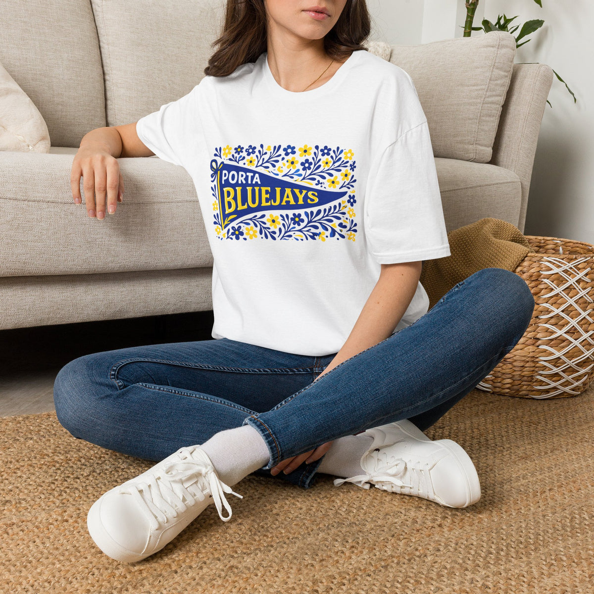 Porta Bluejays Floral Pennant T-Shirt