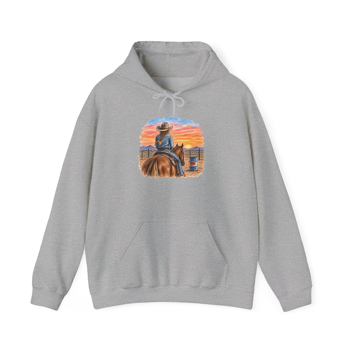 Sunset barrel racer Unisex Heavy Blend™ Hooded Sweatshirt